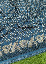 Load image into Gallery viewer, Designer Digital Print Semi Tussar Saree in Cutwork Borders
