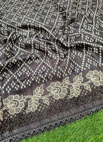 Load image into Gallery viewer, Designer Digital Print Semi Tussar Saree in Cutwork Borders
