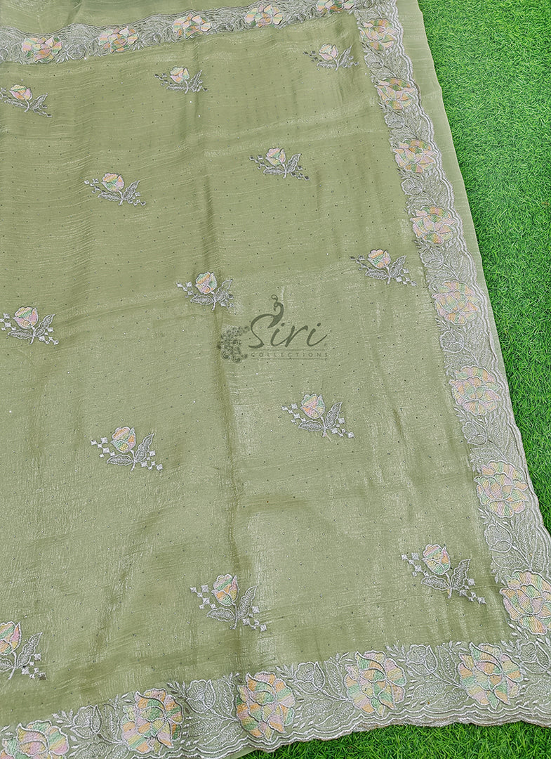 Beautiful Designer Crush Saree in Scallop Border