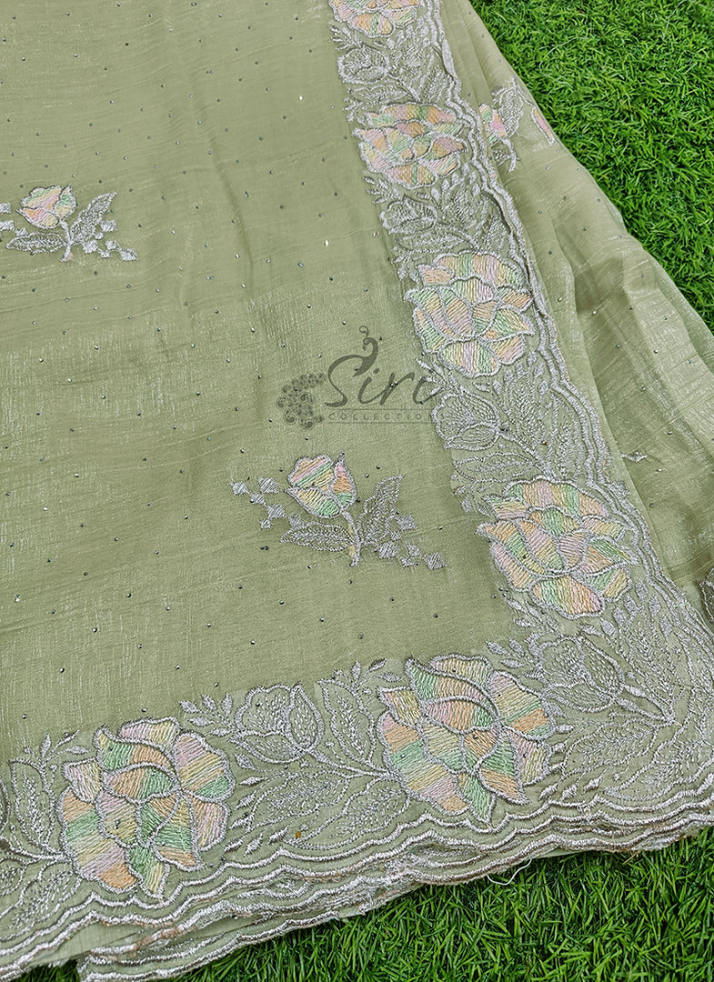 Beautiful Designer Crush Saree in Scallop Border