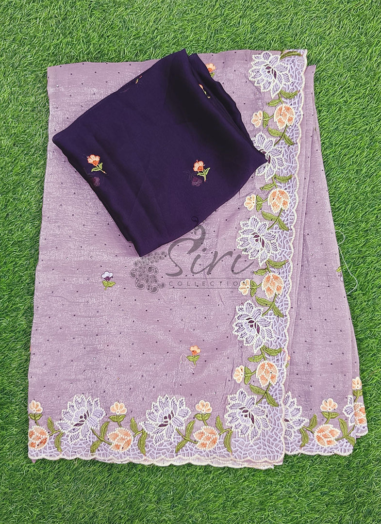 Beautiful Designer Crush Saree in Scallop Border