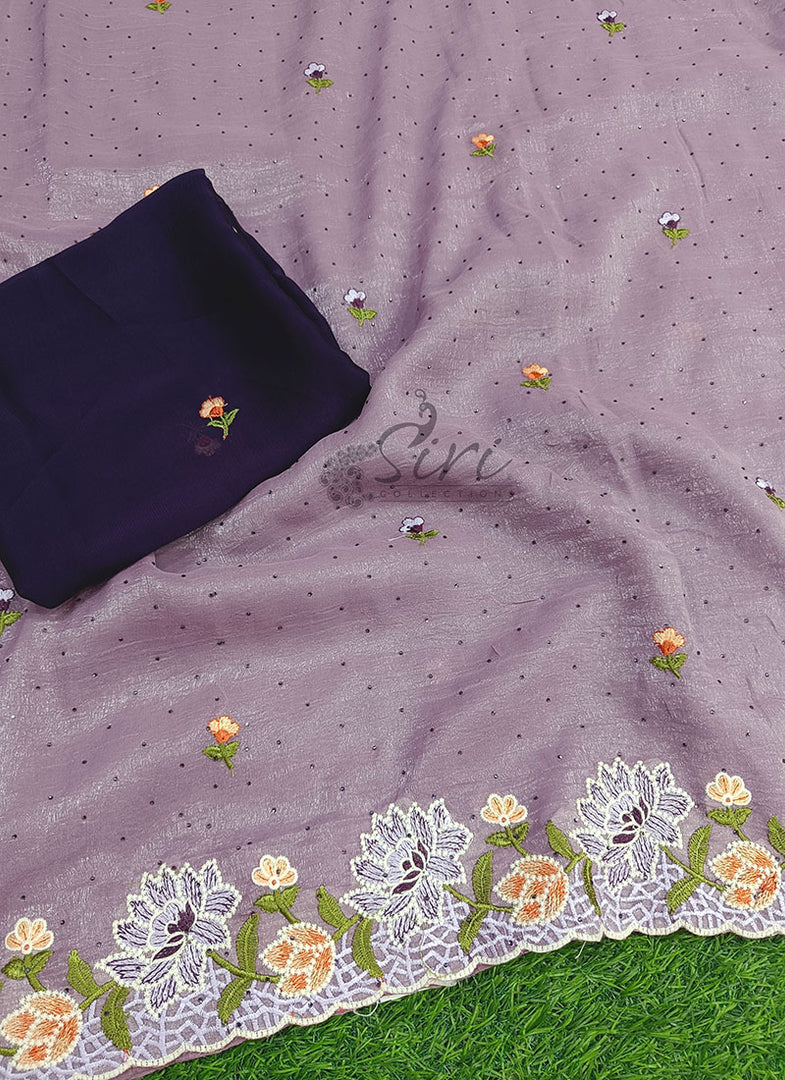 Beautiful Designer Crush Saree in Scallop Border