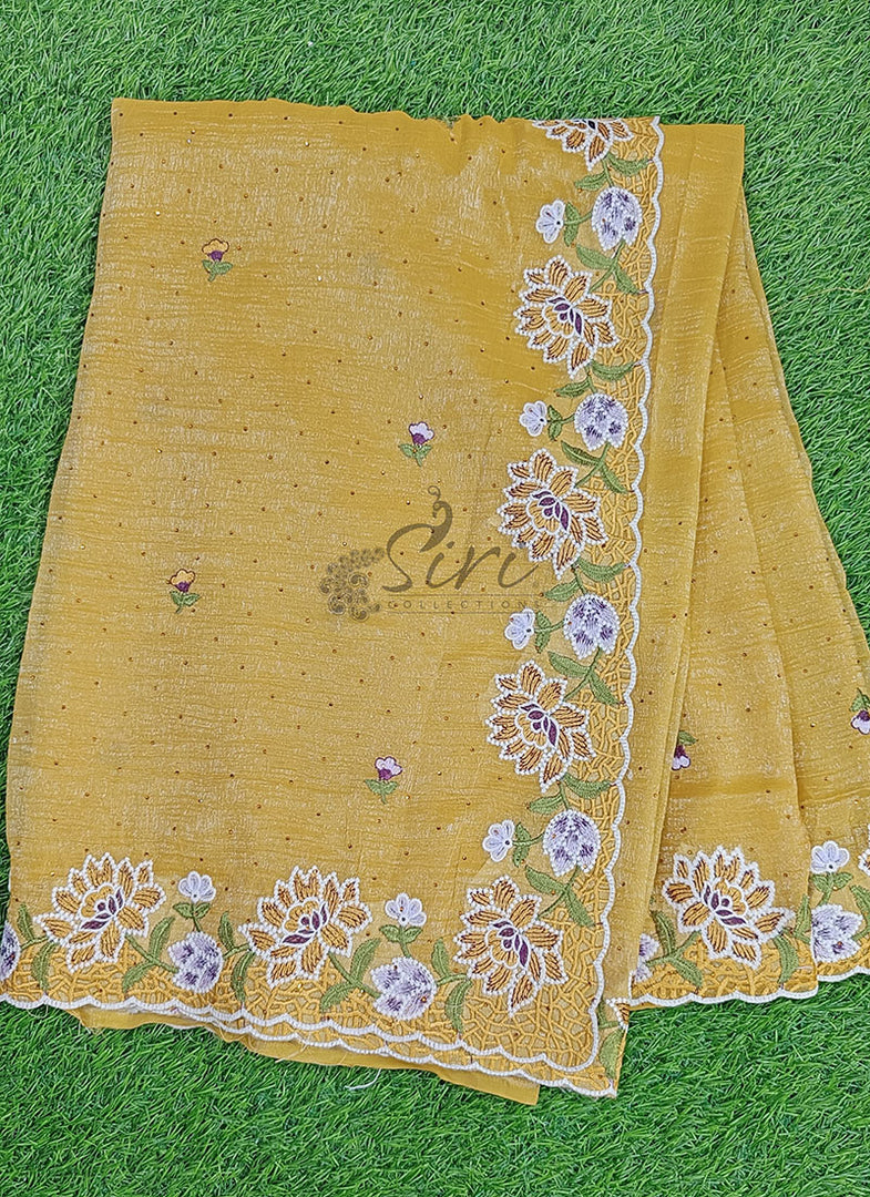 Beautiful Designer Crush Saree in Scallop Border