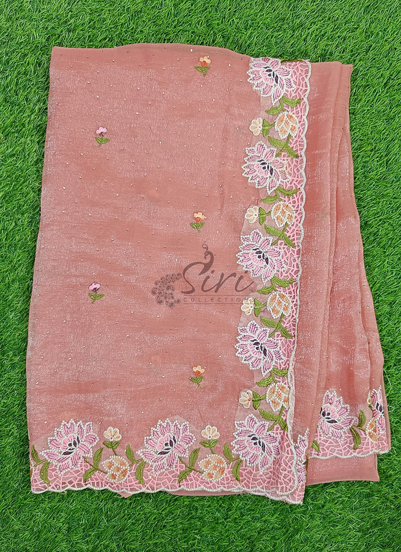 Beautiful Designer Crush Saree in Scallop Border