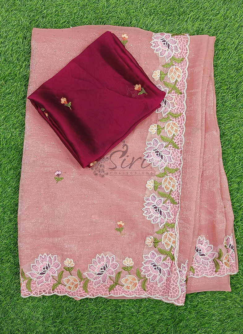 Beautiful Designer Crush Saree in Scallop Border
