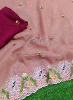 Load image into Gallery viewer, Beautiful Designer Crush Saree in Scallop Border
