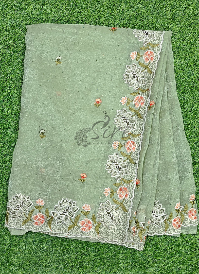 Beautiful Designer Crush Saree in Scallop Border