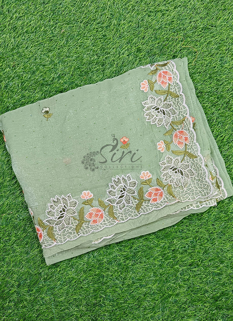 Beautiful Designer Crush Saree in Scallop Border