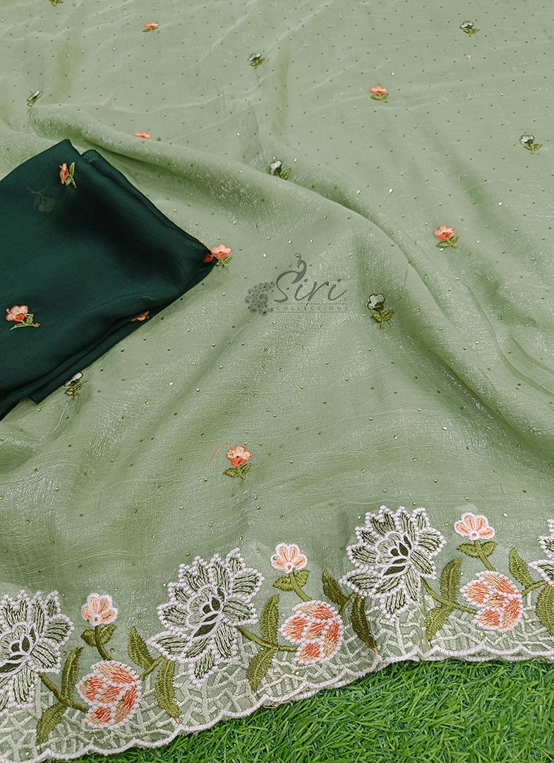 Beautiful Designer Crush Saree in Scallop Border