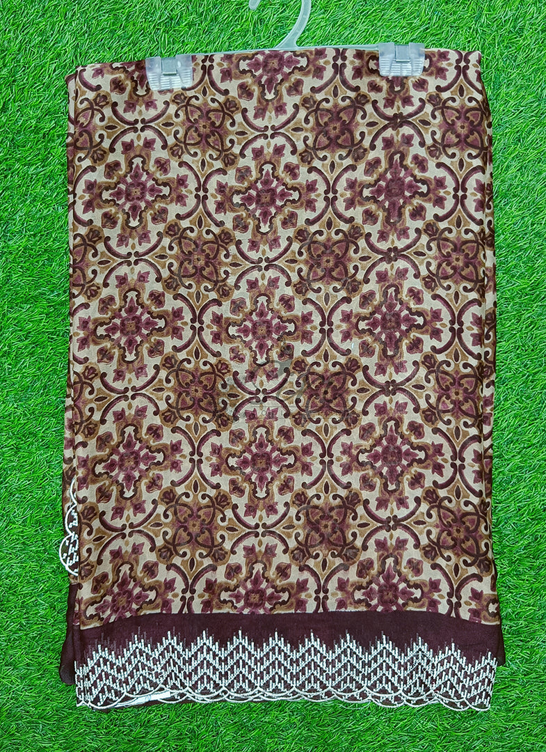 Lovely Metal Georgette Saree in Scallop Border
