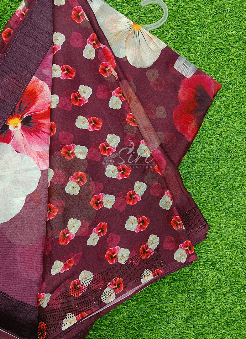 Beautiful Designer Digital Print Georgette Saree