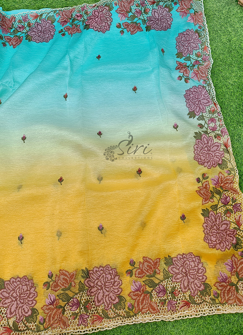 Beautiful Shaded Designer Crush Saree
