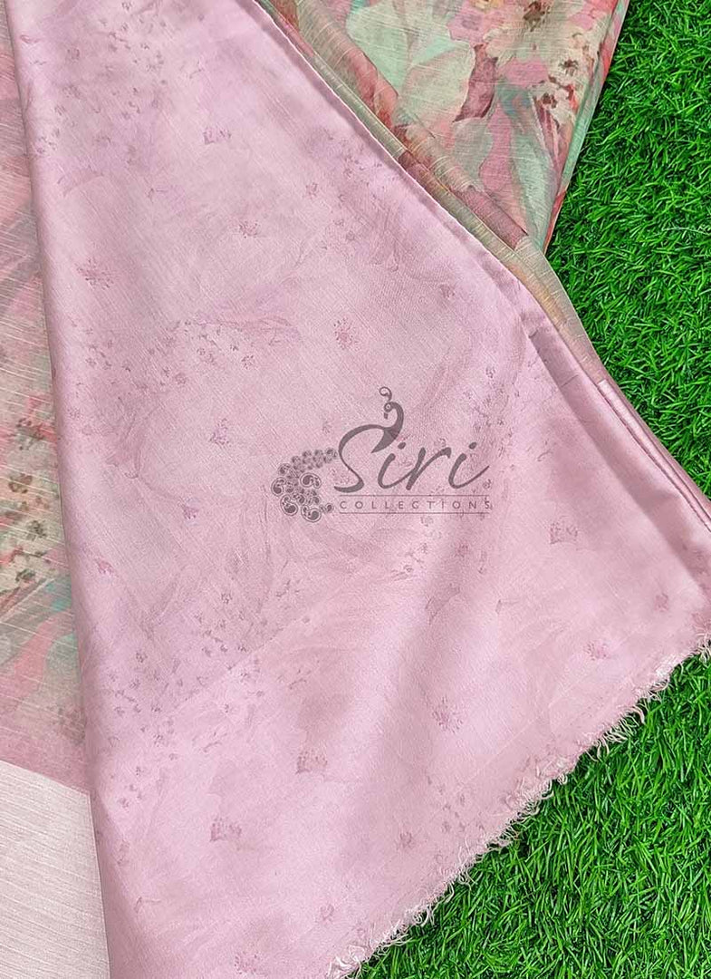 Lovely Digital Print Chiffon Saree in Satin Finish Border