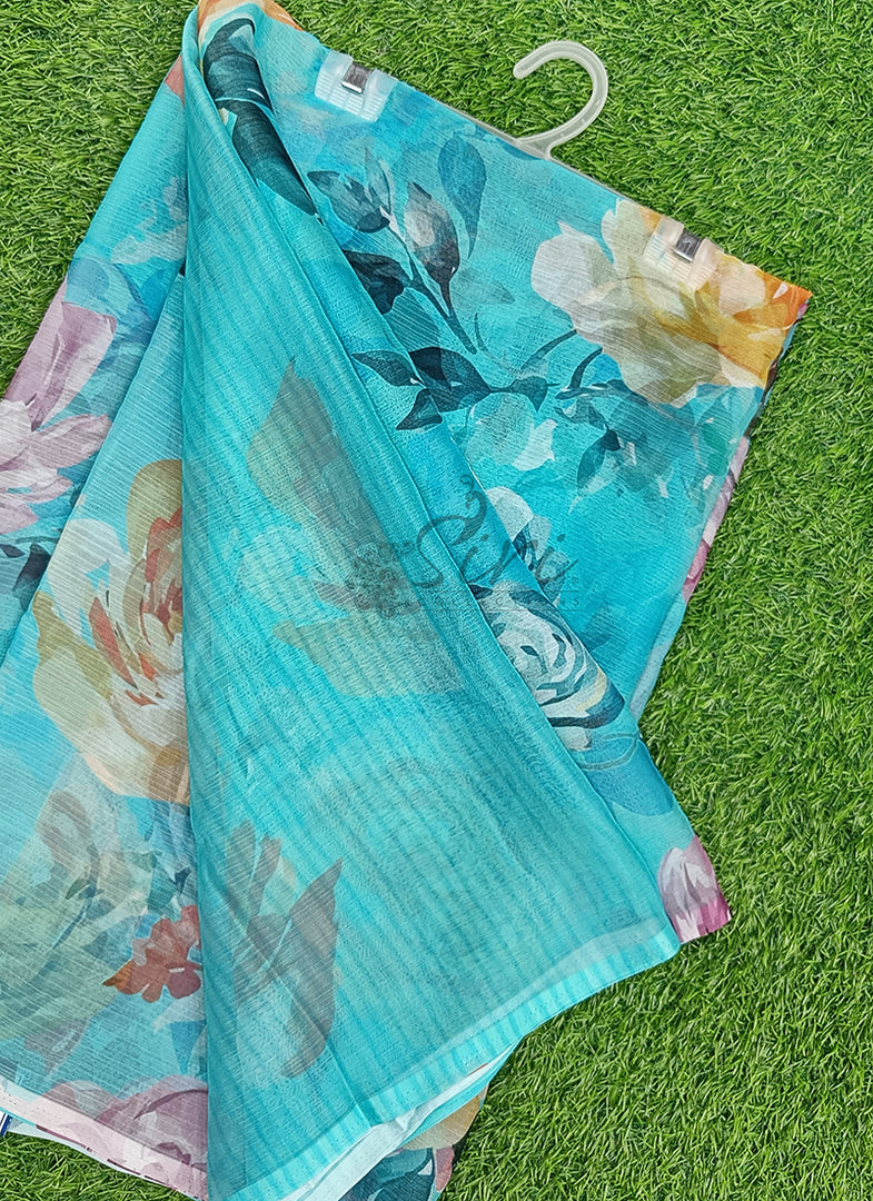 Latest Digital Print Nara Chiffon Saree