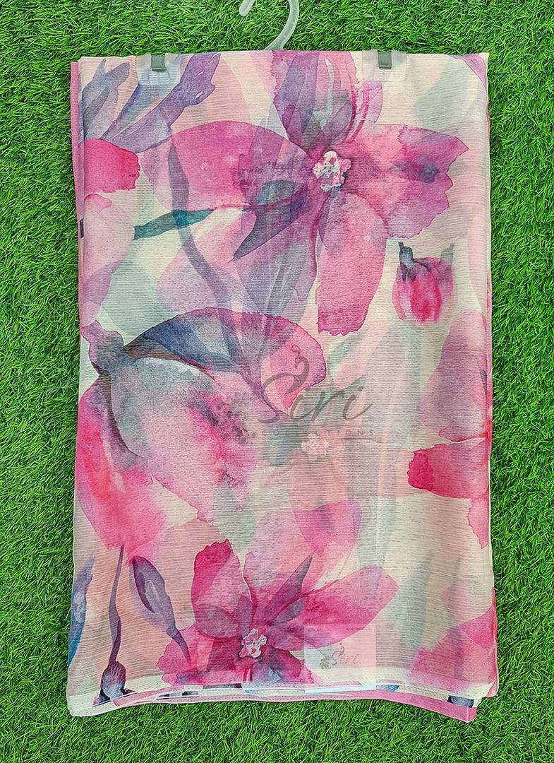 Latest Digital Print Nara Chiffon Saree