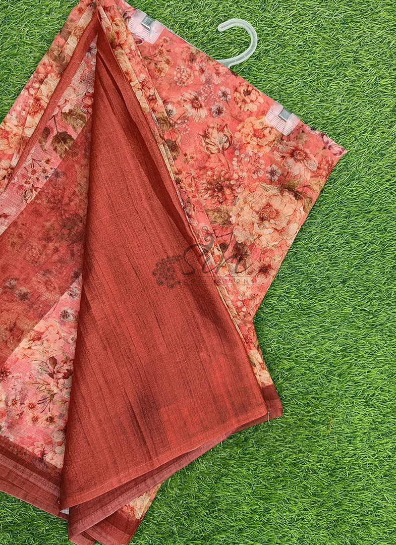 Lovely Digital Print Premium Chiffon Saree