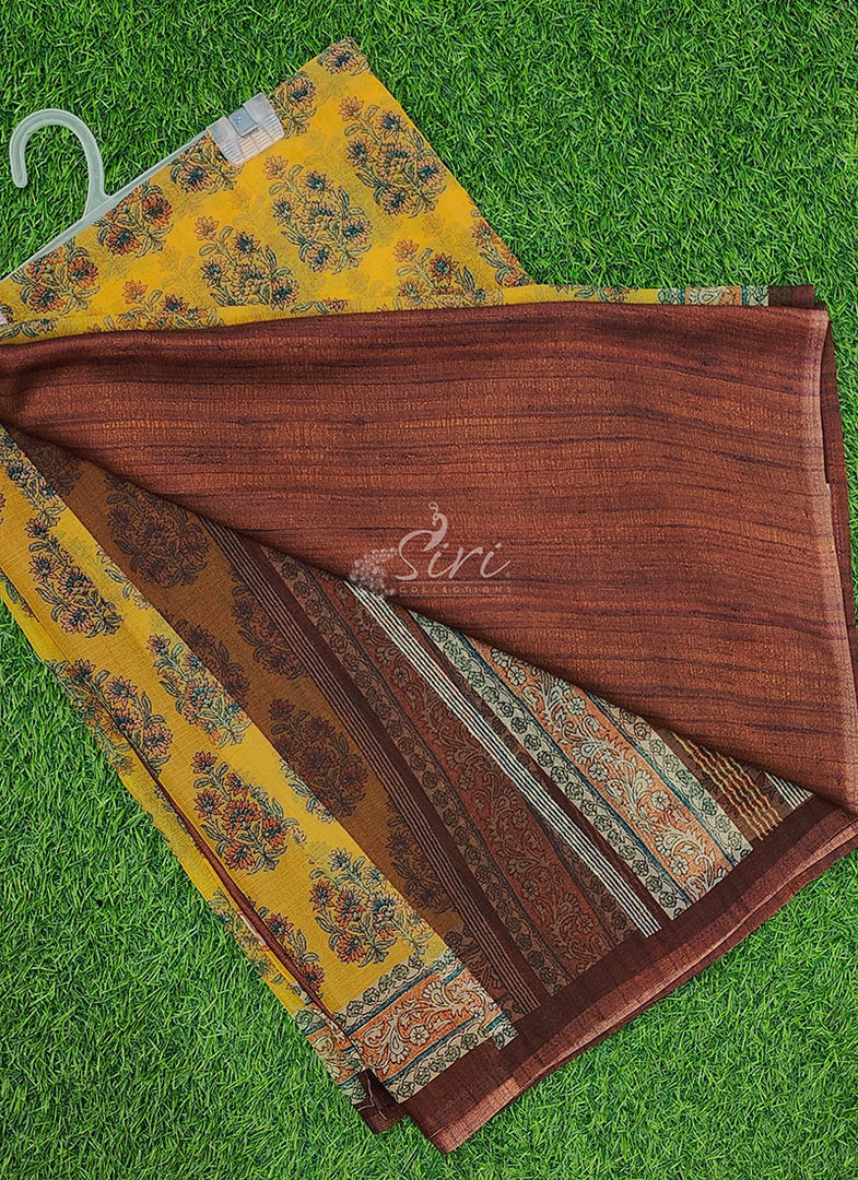 Premium Digital Print Chiffon Sarees with Blouse