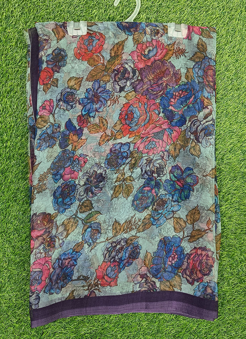 Lovely Digital Print Premium Chiffon Saree