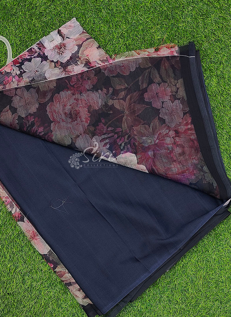 Premium Digital Print Chiffon Sarees with Blouse