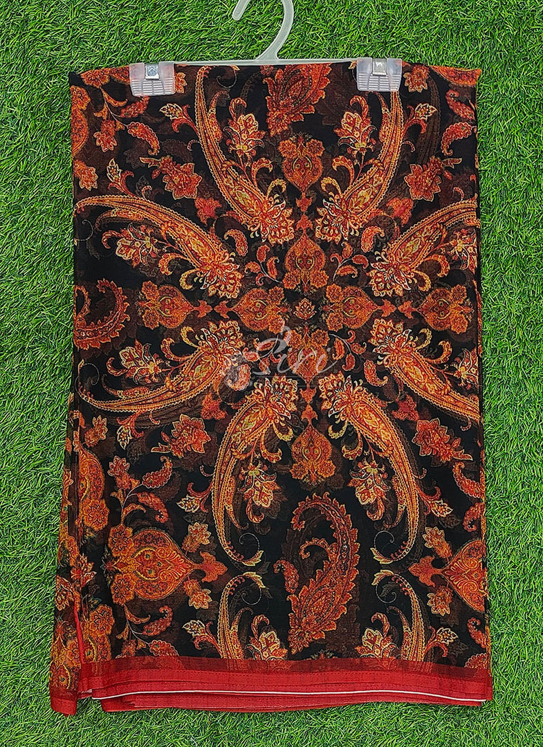 Premium Digital Print Chiffon Sarees with Blouse