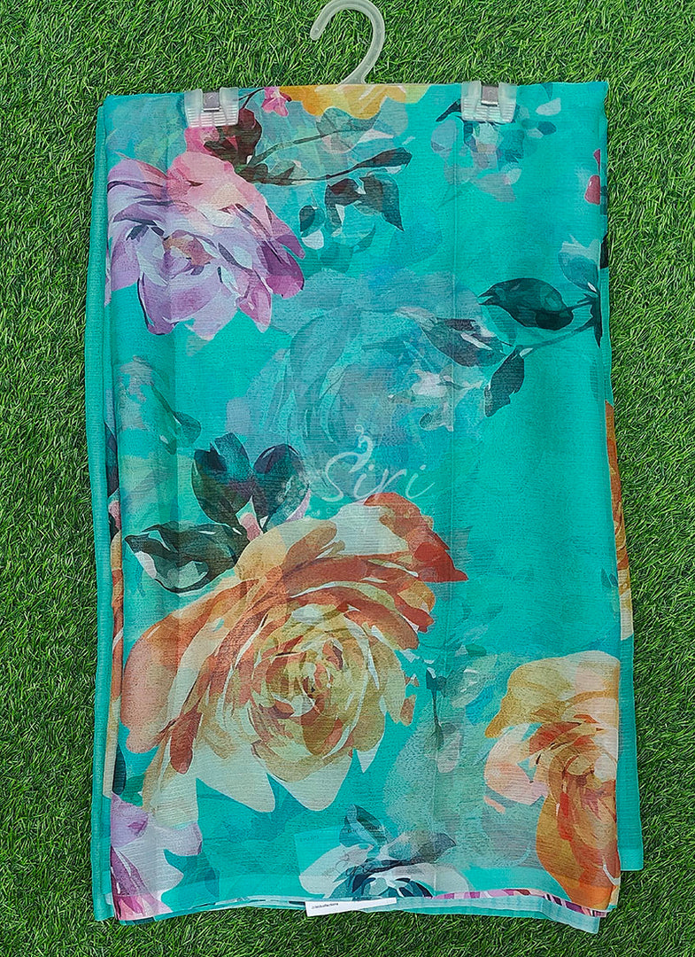 Digital Print Nara Chiffon Saree with Blouse