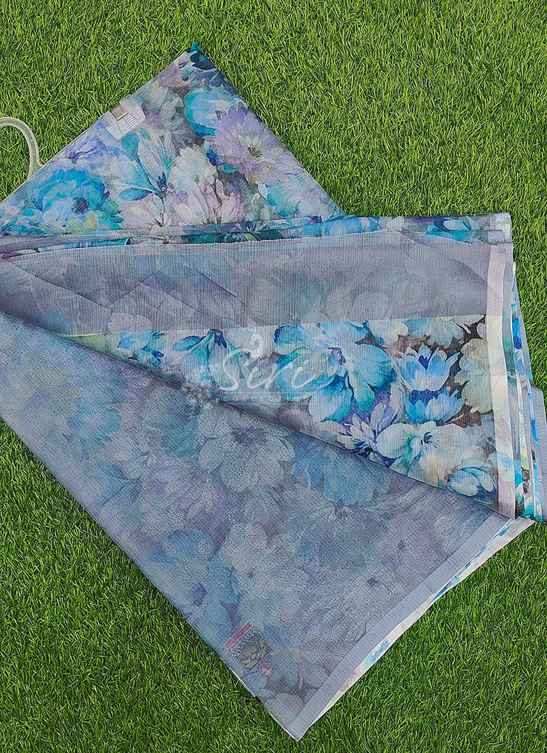Digital Print Nara Chiffon Saree with Blouse