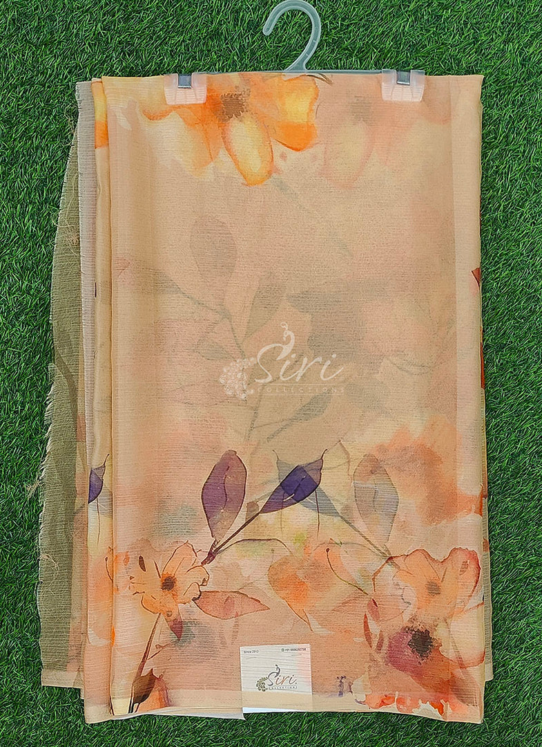 Digital Print Nara Chiffon Saree with Blouse
