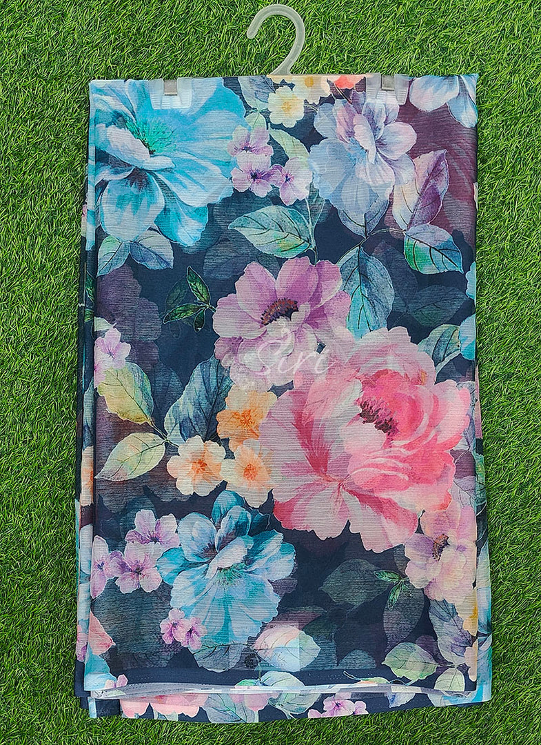 Digital Print Nara Chiffon Saree with Blouse