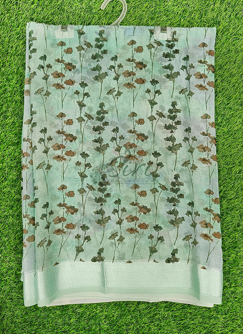 Lovely Digital Print Shimmer Chiffon Saree