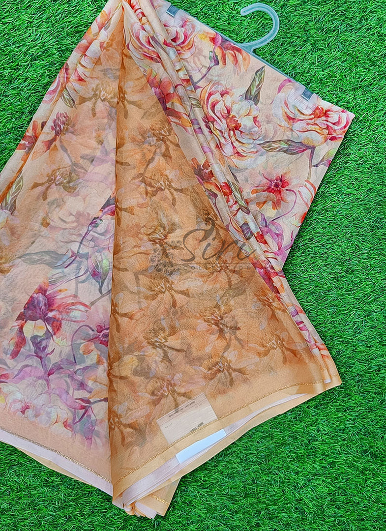 Beautiful Digital Print Chiffon Saree