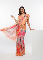 Load image into Gallery viewer, Beautiful Digital Print Nara Chiffon Saree with Blouse
