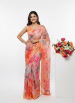 Load image into Gallery viewer, Beautiful Digital Print Nara Chiffon Saree with Blouse
