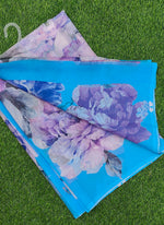 Load image into Gallery viewer, Beautiful Digital Print Nara Chiffon Saree with Blouse
