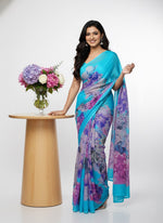 Load image into Gallery viewer, Beautiful Digital Print Nara Chiffon Saree with Blouse
