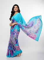 Load image into Gallery viewer, Beautiful Digital Print Nara Chiffon Saree with Blouse
