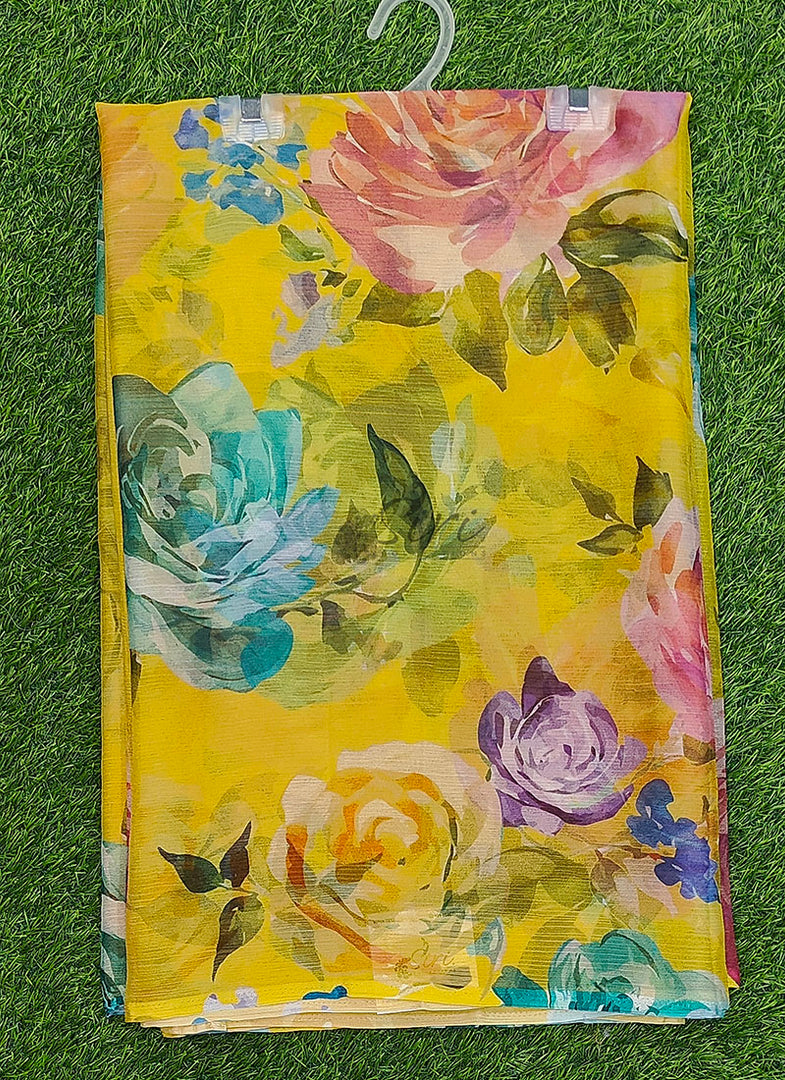 Beautiful Digital Print Nara Chiffon Saree with Blouse