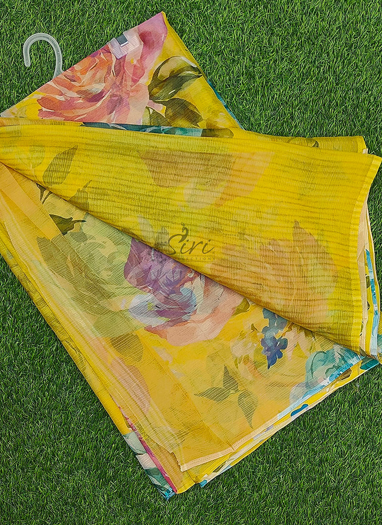 Beautiful Digital Print Nara Chiffon Saree with Blouse