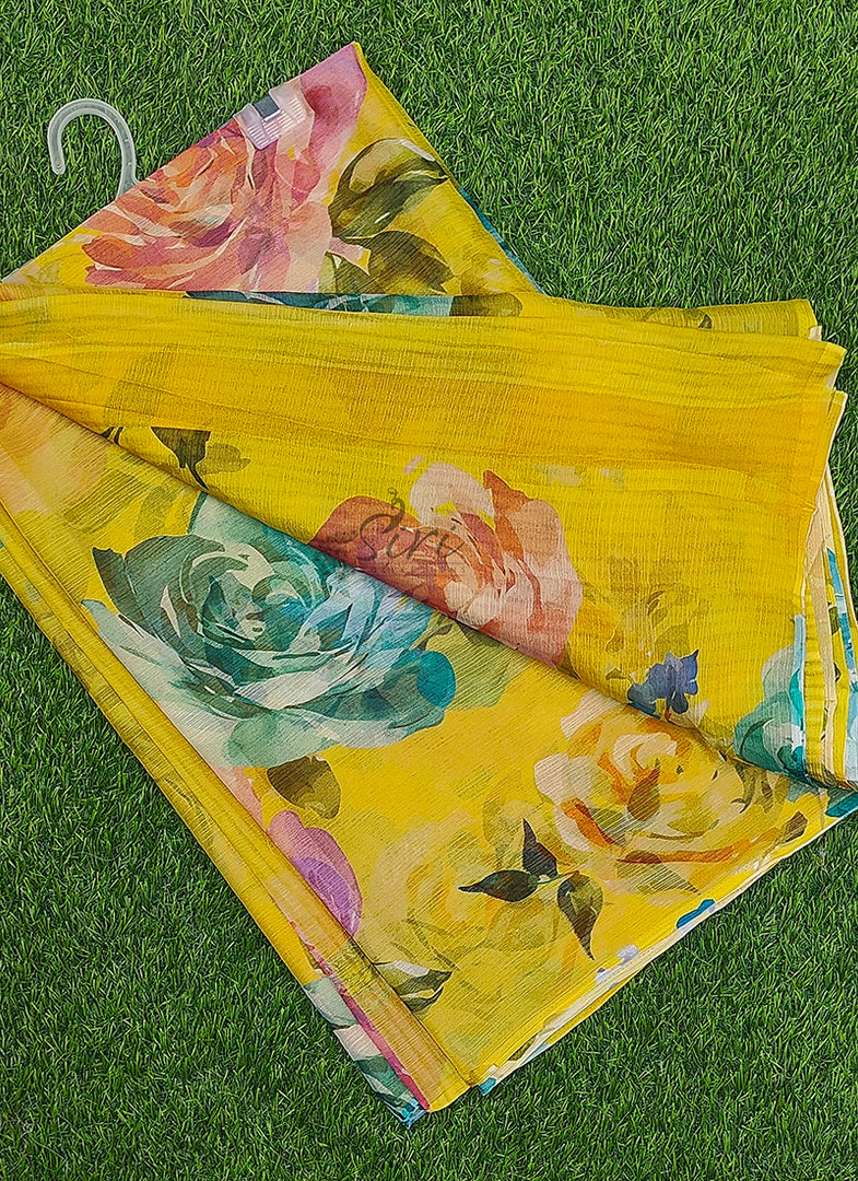 Beautiful Digital Print Nara Chiffon Saree with Blouse