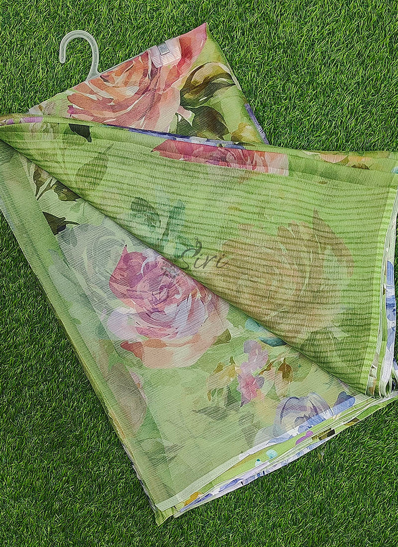 Beautiful Digital Print Nara Chiffon Saree with Blouse