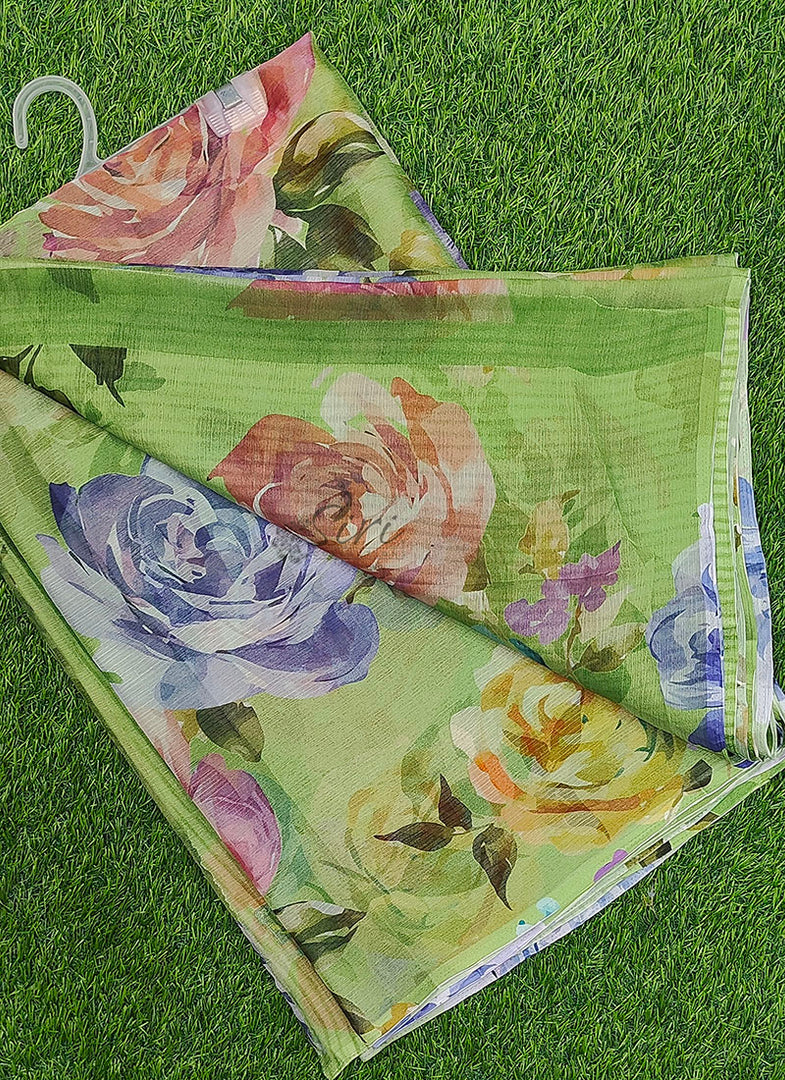 Beautiful Digital Print Nara Chiffon Saree with Blouse