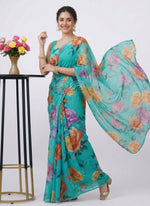Load image into Gallery viewer, Beautiful Digital Print Nara Chiffon Saree with Blouse