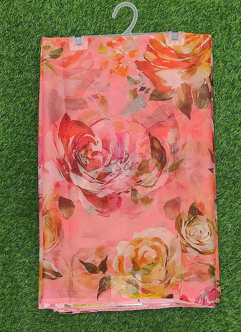 Beautiful Digital Print Nara Chiffon Saree with Blouse