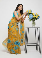 Load image into Gallery viewer, Beautiful Digital Print Nara Chiffon Saree with Blouse
