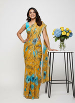 Load image into Gallery viewer, Beautiful Digital Print Nara Chiffon Saree with Blouse
