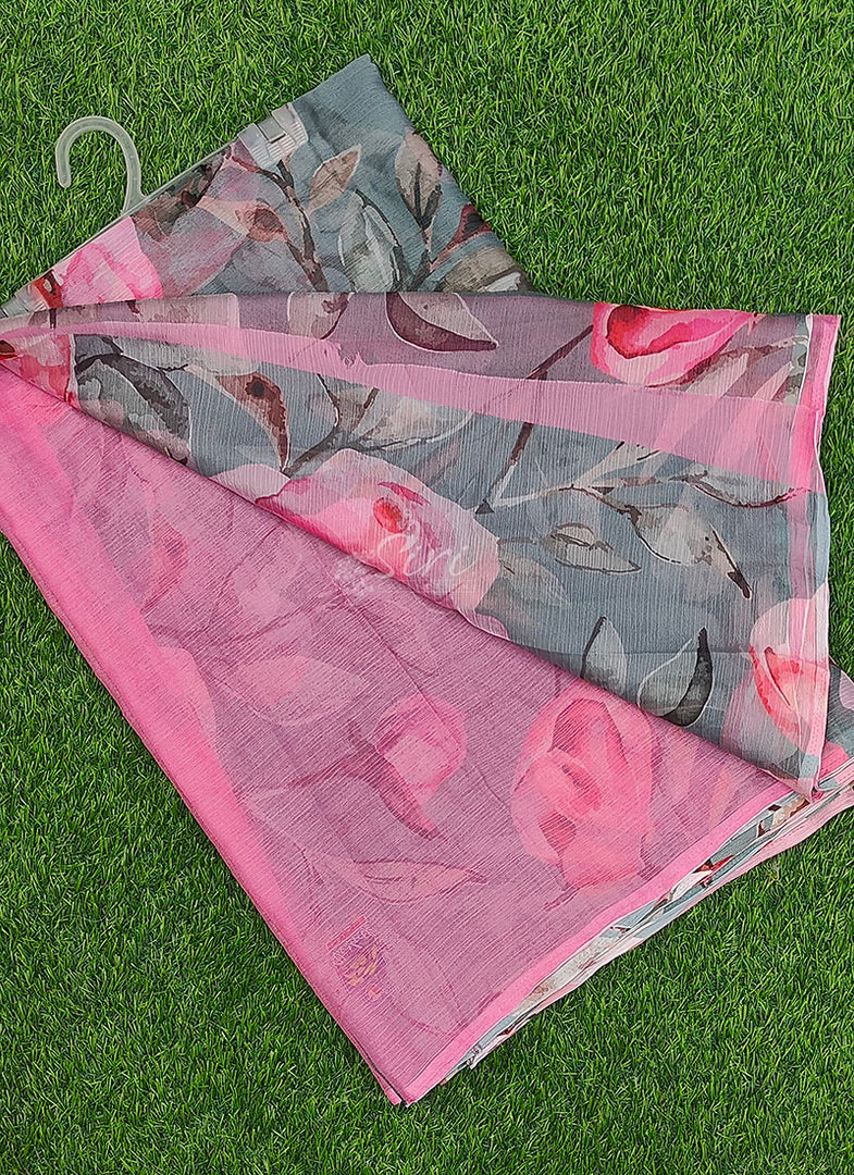 Beautiful Digital Print Nara Chiffon Saree with Blouse