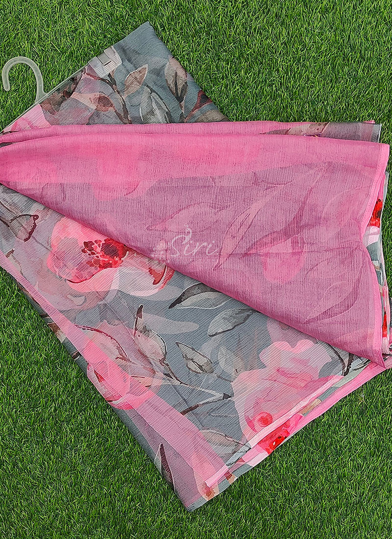 Beautiful Digital Print Nara Chiffon Saree with Blouse