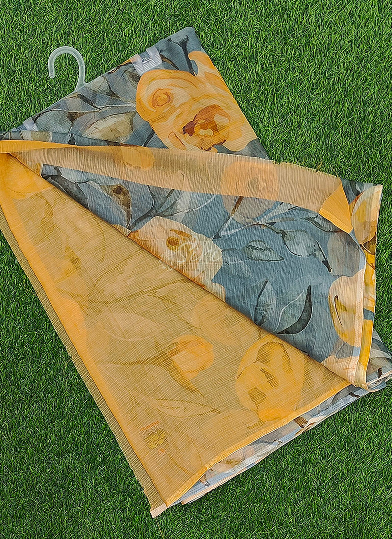 Beautiful Digital Print Nara Chiffon Saree with Blouse