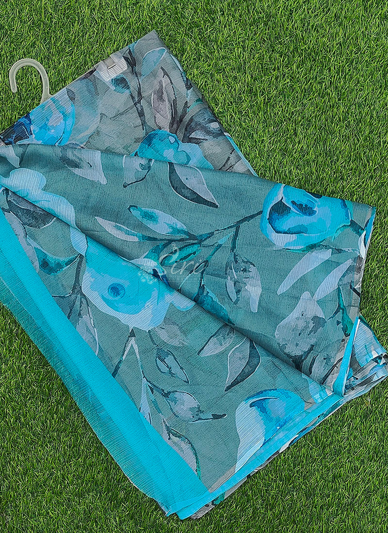 Beautiful Digital Print Nara Chiffon Saree with Blouse