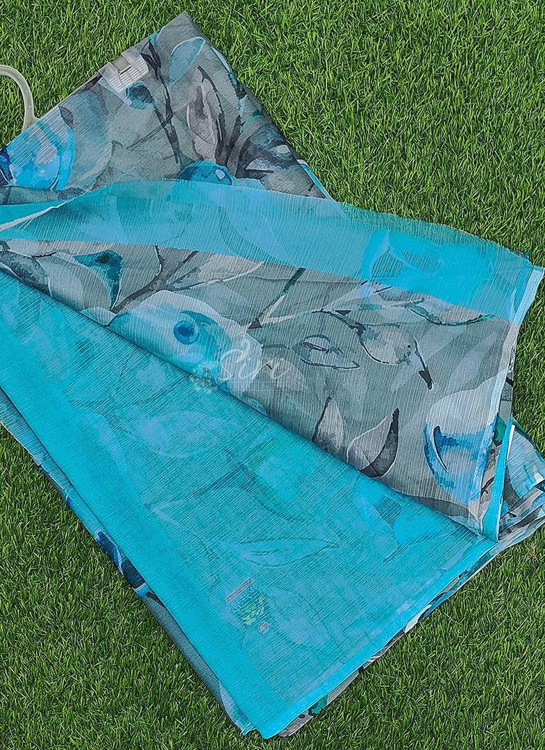 Beautiful Digital Print Nara Chiffon Saree with Blouse