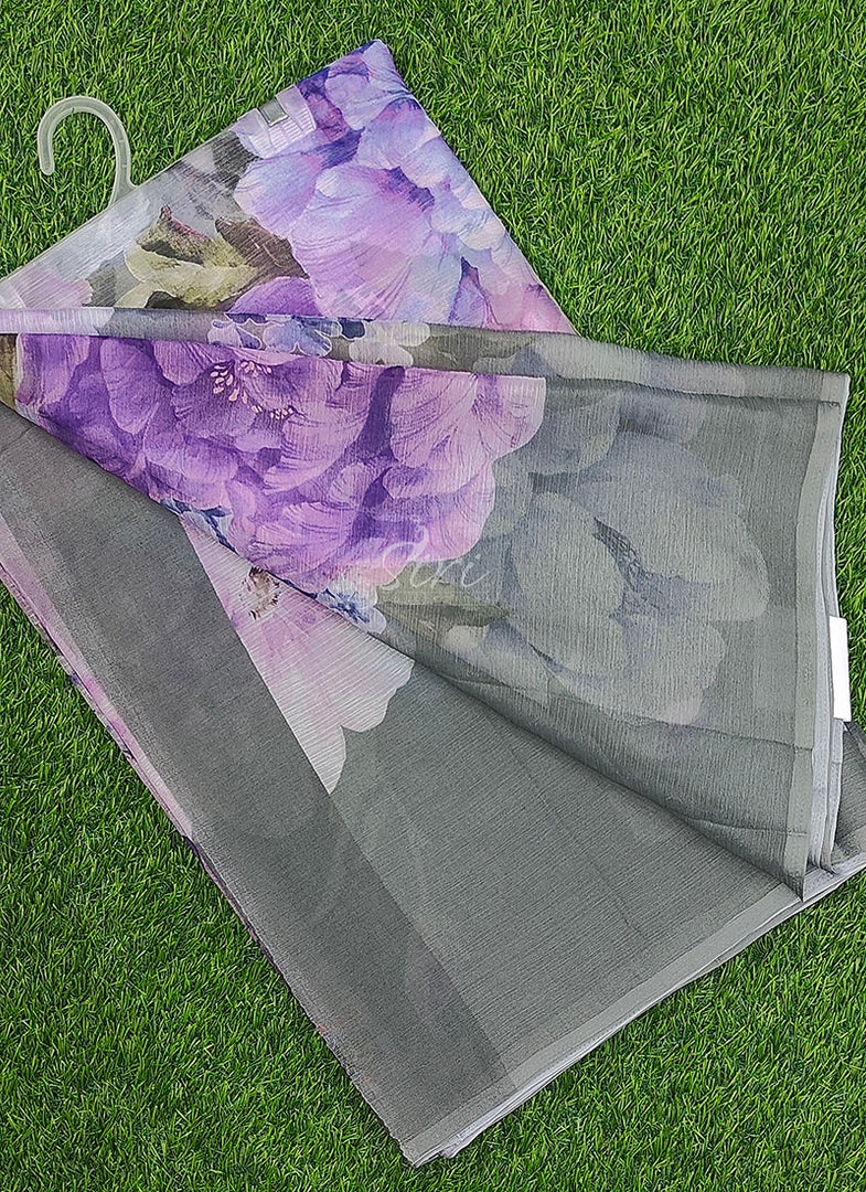 Beautiful Digital Print Nara Chiffon Saree with Blouse